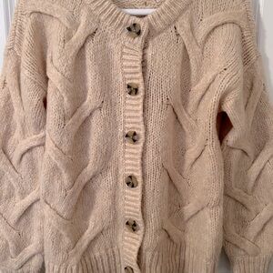 Madewell Heather Cable Ashmont Button-Up Cardigan